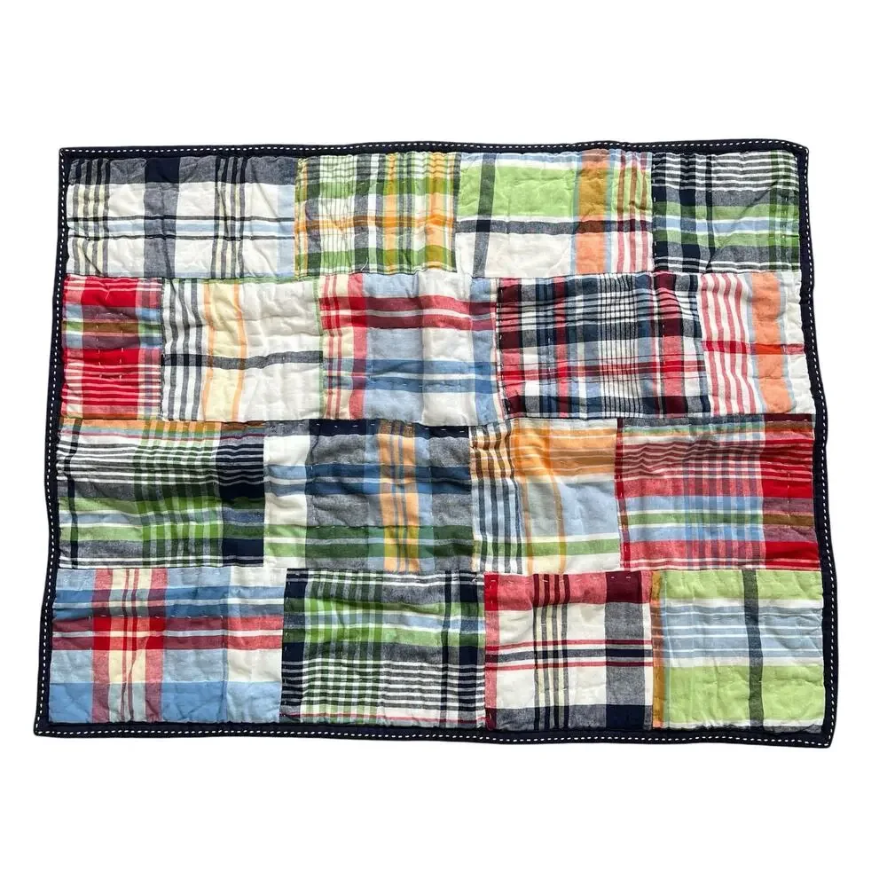 Pottery Barn Kids Madras Quilted multicolor standard sham